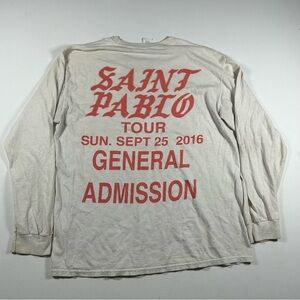 Kanye West Yeezy Ye Saint Pablo Life of Pablo Hip Hop Rap Tour Longsleeve Large
